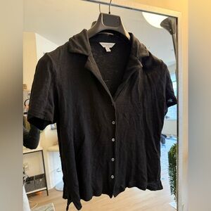 Banana Republic Black Casual Button Down Shirt